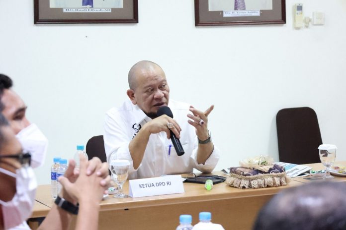 Ketua DPD RI saat berkunjung ke Banjarmasin Post, Kalimantan Selatan, 24 Mei 2021, yang lalu
