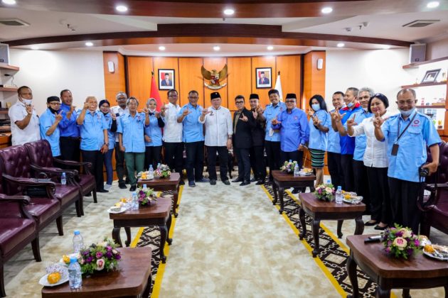 Ketua DPD RI AA LaNyalla Mahmud Mattalitti menerima audiensi Konfederasi Serikat Pekerja Seluruh Indonesia (KSPSI)