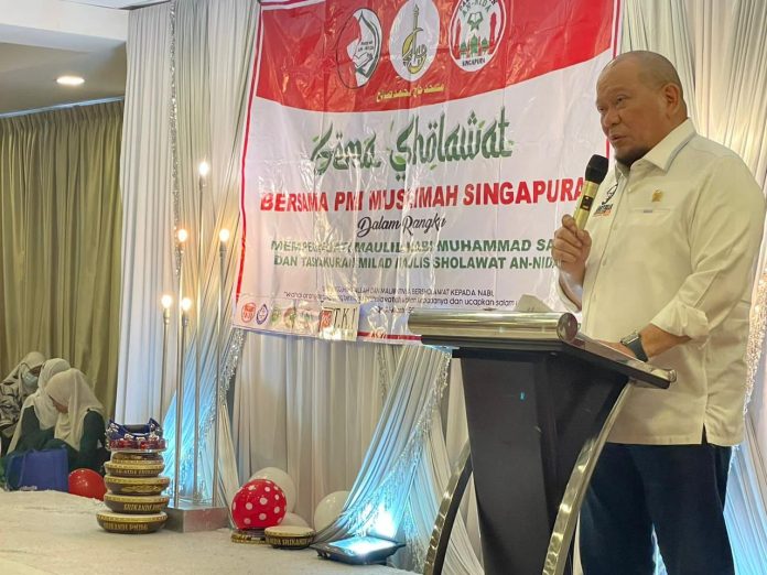 Ketua DPD RI, AA LaNyalla Mahmud Mattalitti beserta rombongan Senator menghadiri Gema Sholawat bersama PMI Muslimah Singapura