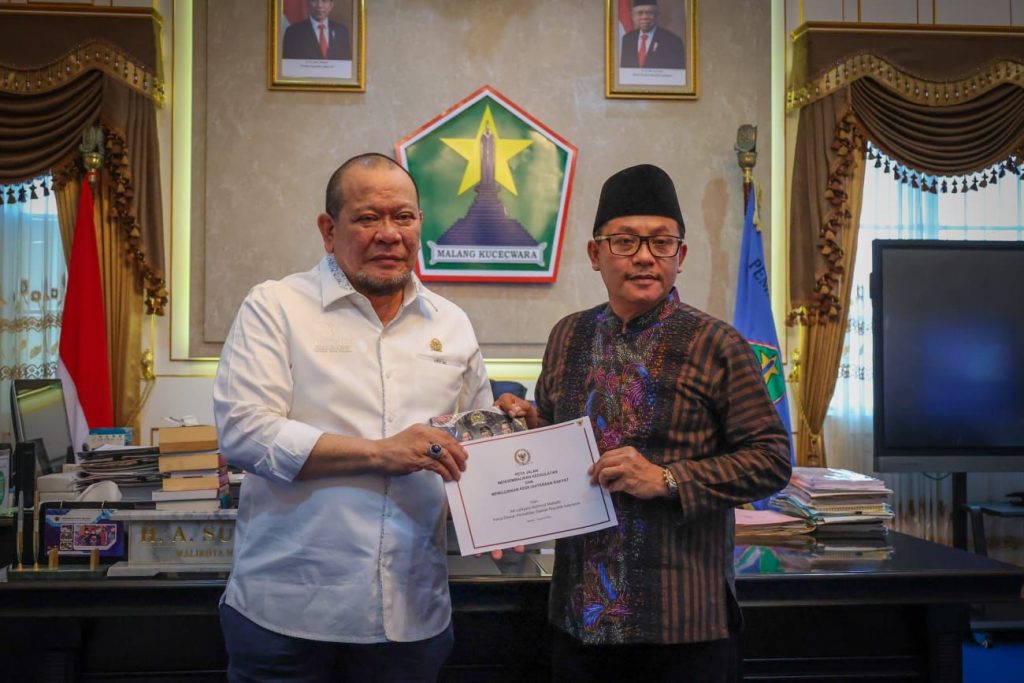 Ketua DPD RI, AA LaNyalla Mahmud Mattalitti bersilaturahmi dengan Walikota Malang Drs H Sutiaji