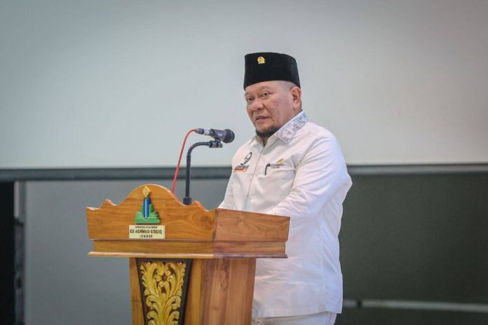 Ketua DPD RI AA LaNyalla Mahmud Mattalitti saat memberi Kuliah Umum Kebangsaan dan Tata Negara Indonesia di Universitas Islam Negeri Kiai Haji Achmad Siddiq