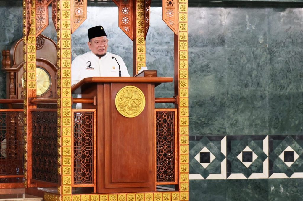 Ketua DPD RI AA LaNyalla Mahmud Mattalitti menghadiri Tabligh Akbar Maulid Nabi Muhammad SAW 1444 H di Masjid Al Amjad