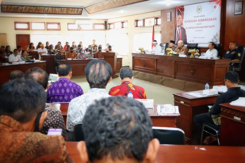 Ketua DPD RI, AA LaNyalla Mahmud Mattalitti Mengisi Kuliah Umum Wawasan Kebangsaan di Kantor Daerah DPD RI Perwakilan Bali