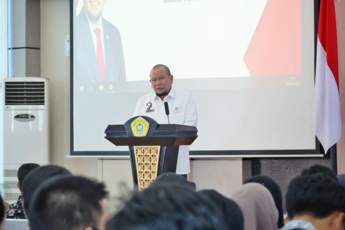 Ketua DPD RI, AA LaNyalla Mahmud Mattalitti mengisi Kuliah Umum Wawasan Kebangsaan dengan tema 