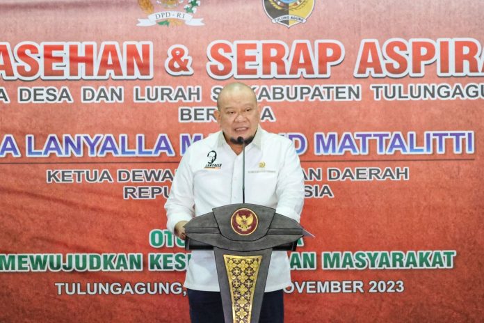 Ketua DPD RI AA LaNyalla Mahmud Mattalitti di acara 
